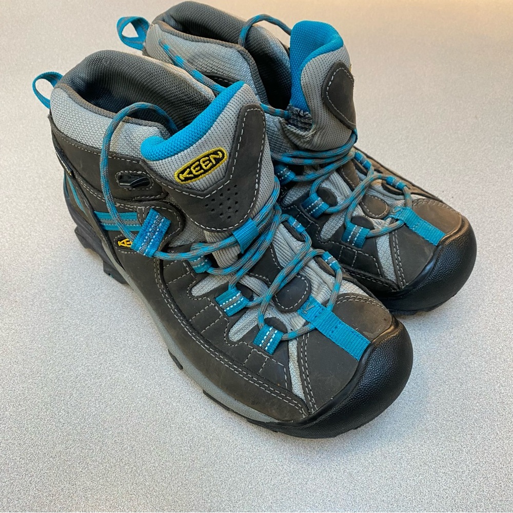 Keen Utility Detroit Grey Leather Steel Toe Waterproof Hiking Boots Womens 8